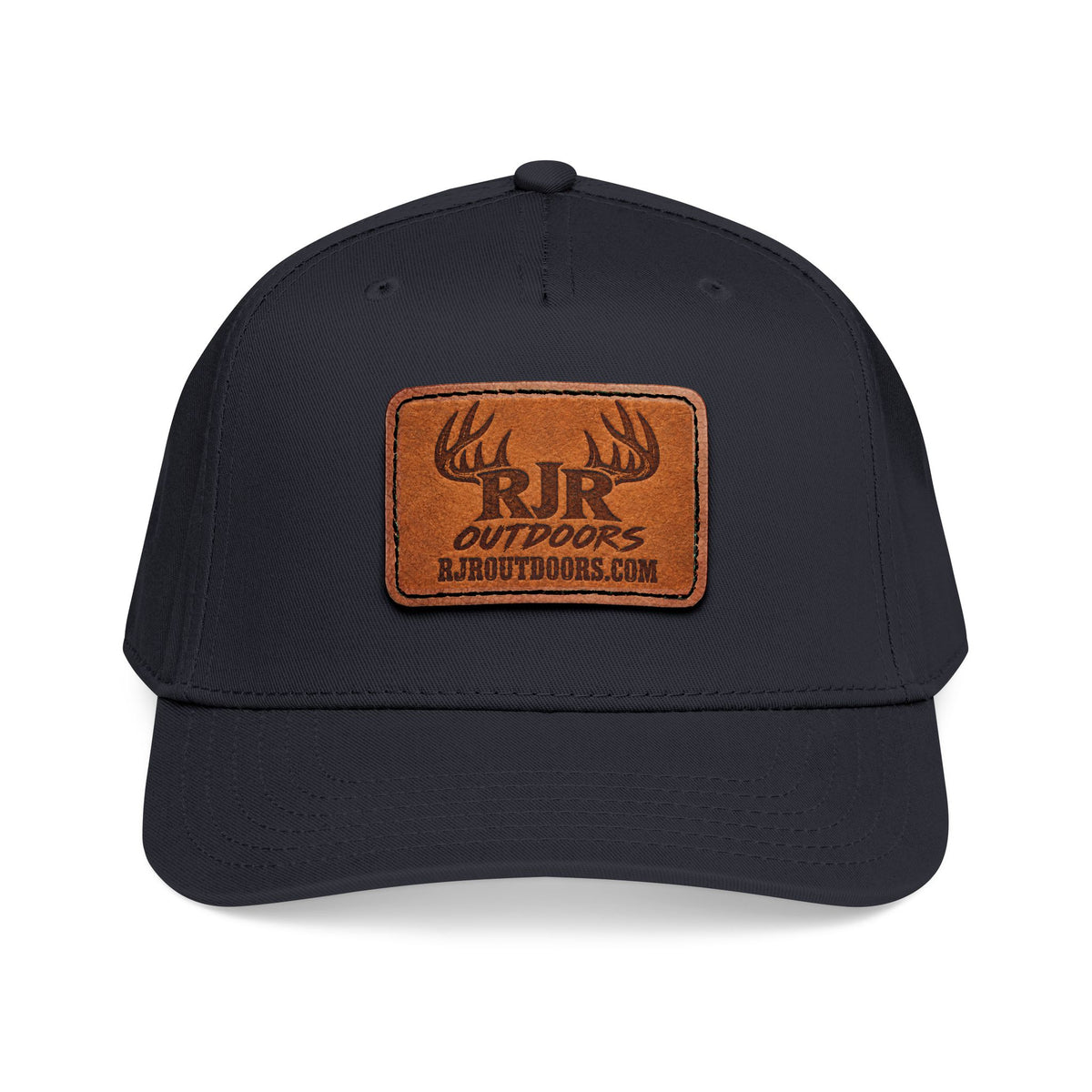 Mid Profile Baseball Cap with Leather Patch (Rectangle)