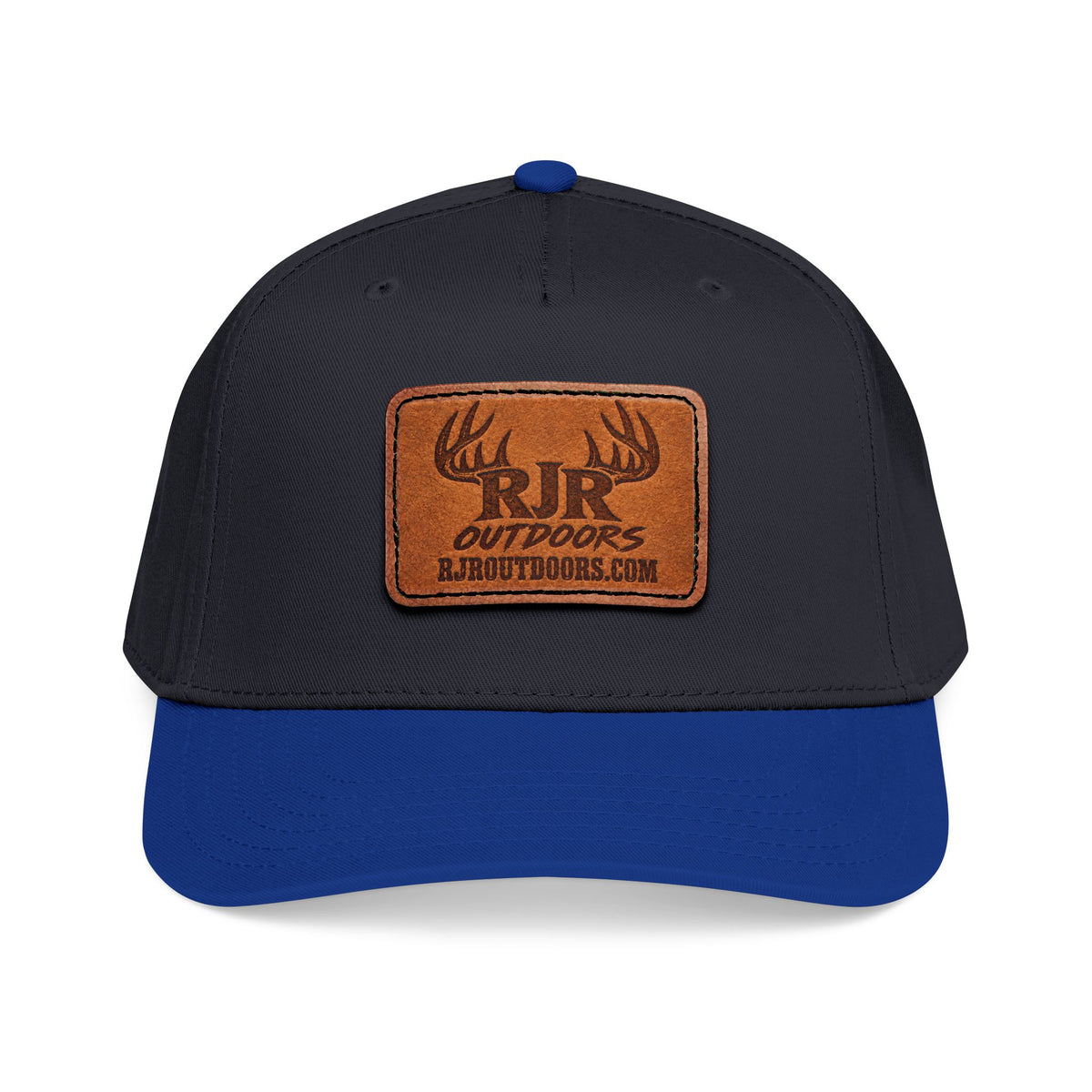 Mid Profile Baseball Cap with Leather Patch (Rectangle)