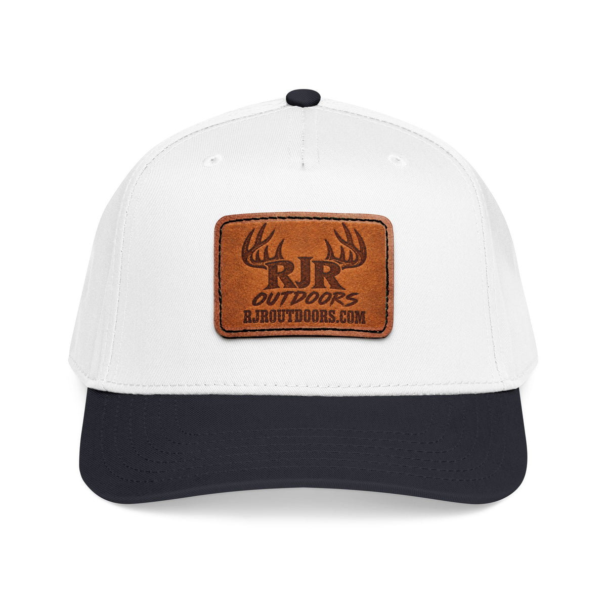 Mid Profile Baseball Cap with Leather Patch (Rectangle)
