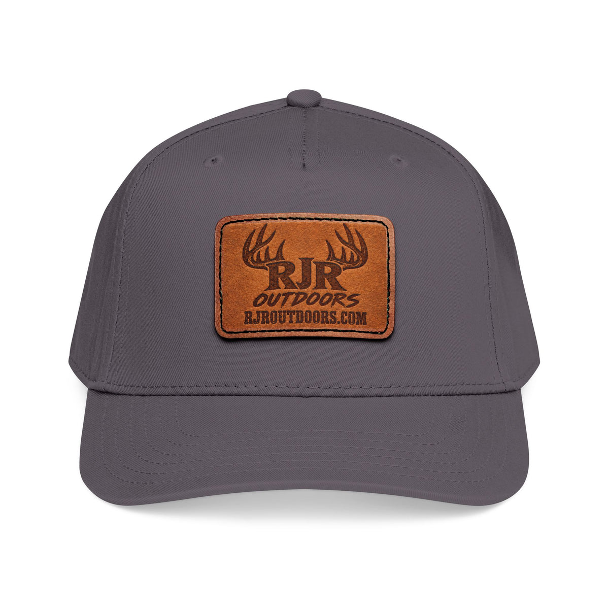 Mid Profile Baseball Cap with Leather Patch (Rectangle)