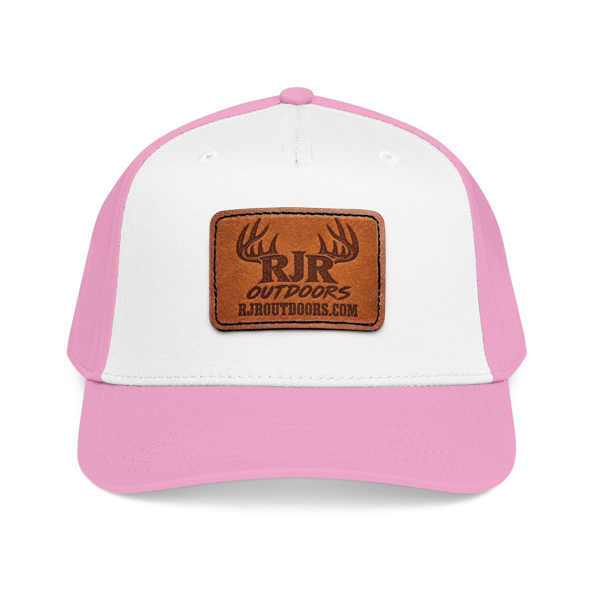 Mid Profile Baseball Cap with Leather Patch (Rectangle)