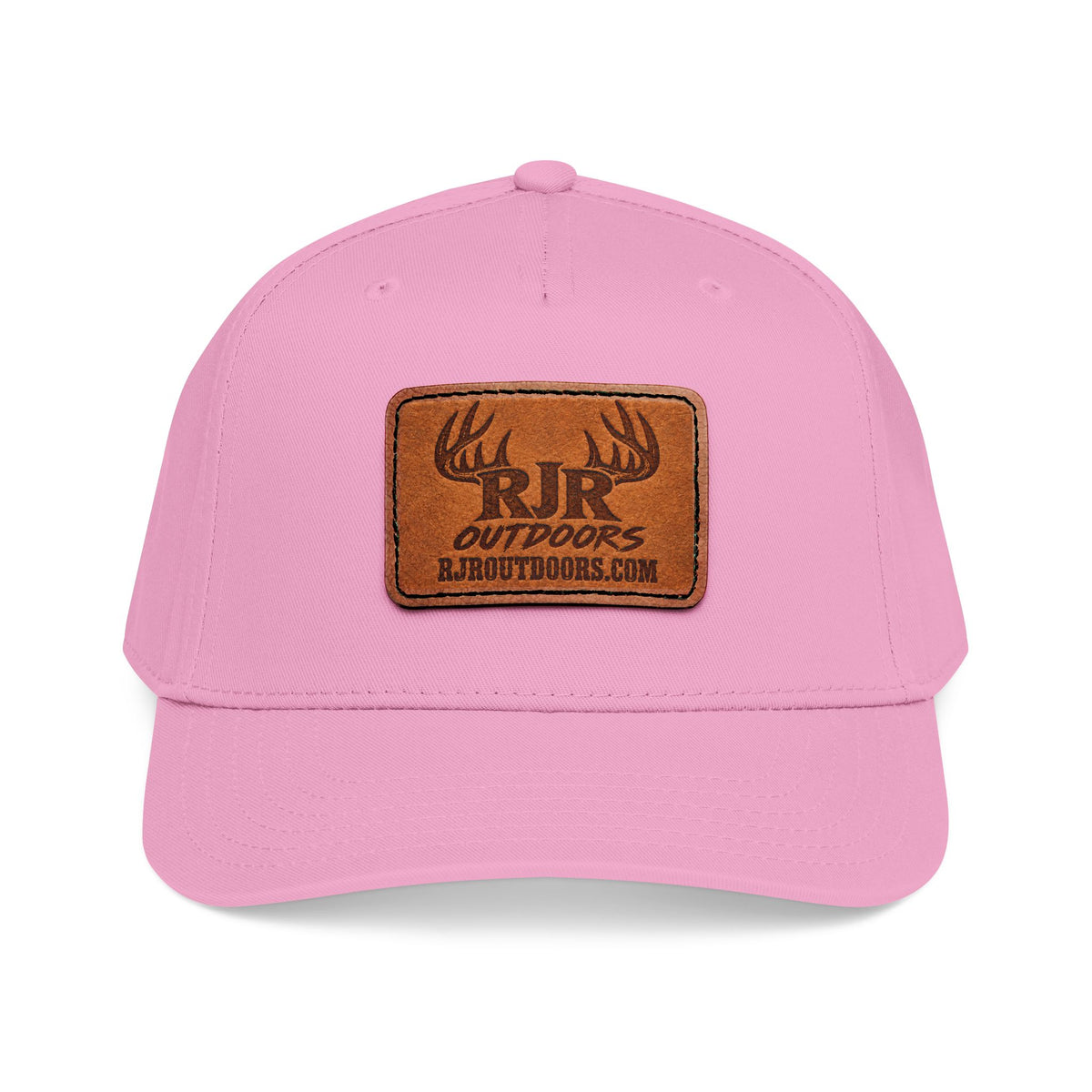 Mid Profile Baseball Cap with Leather Patch (Rectangle)