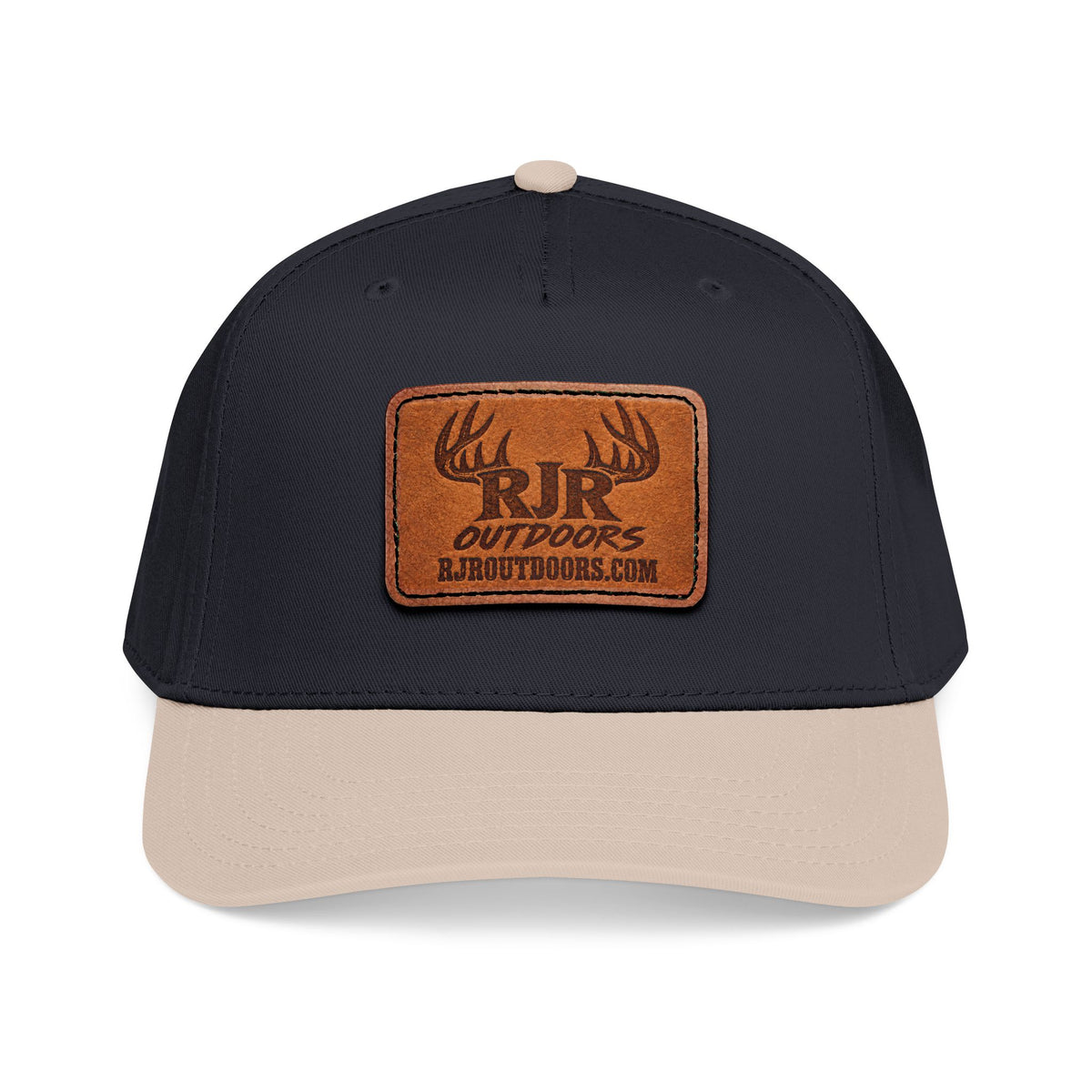 Mid Profile Baseball Cap with Leather Patch (Rectangle)