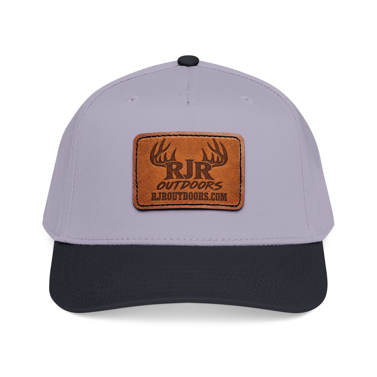 Mid Profile Baseball Cap with Leather Patch (Rectangle)