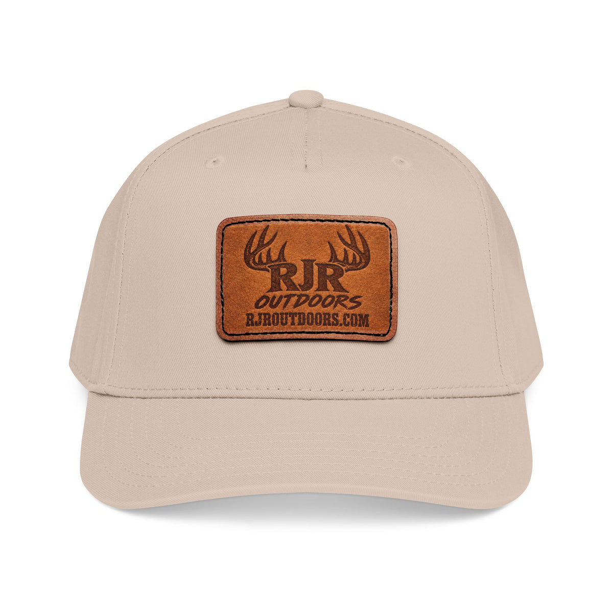 Mid Profile Baseball Cap with Leather Patch (Rectangle)