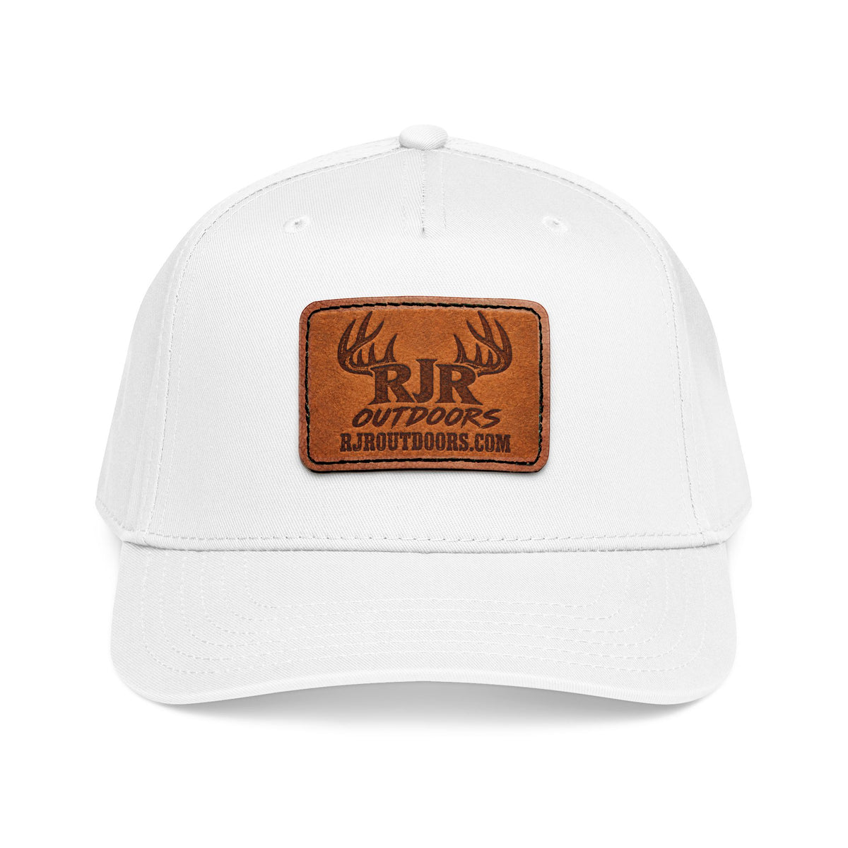 Mid Profile Baseball Cap with Leather Patch (Rectangle)