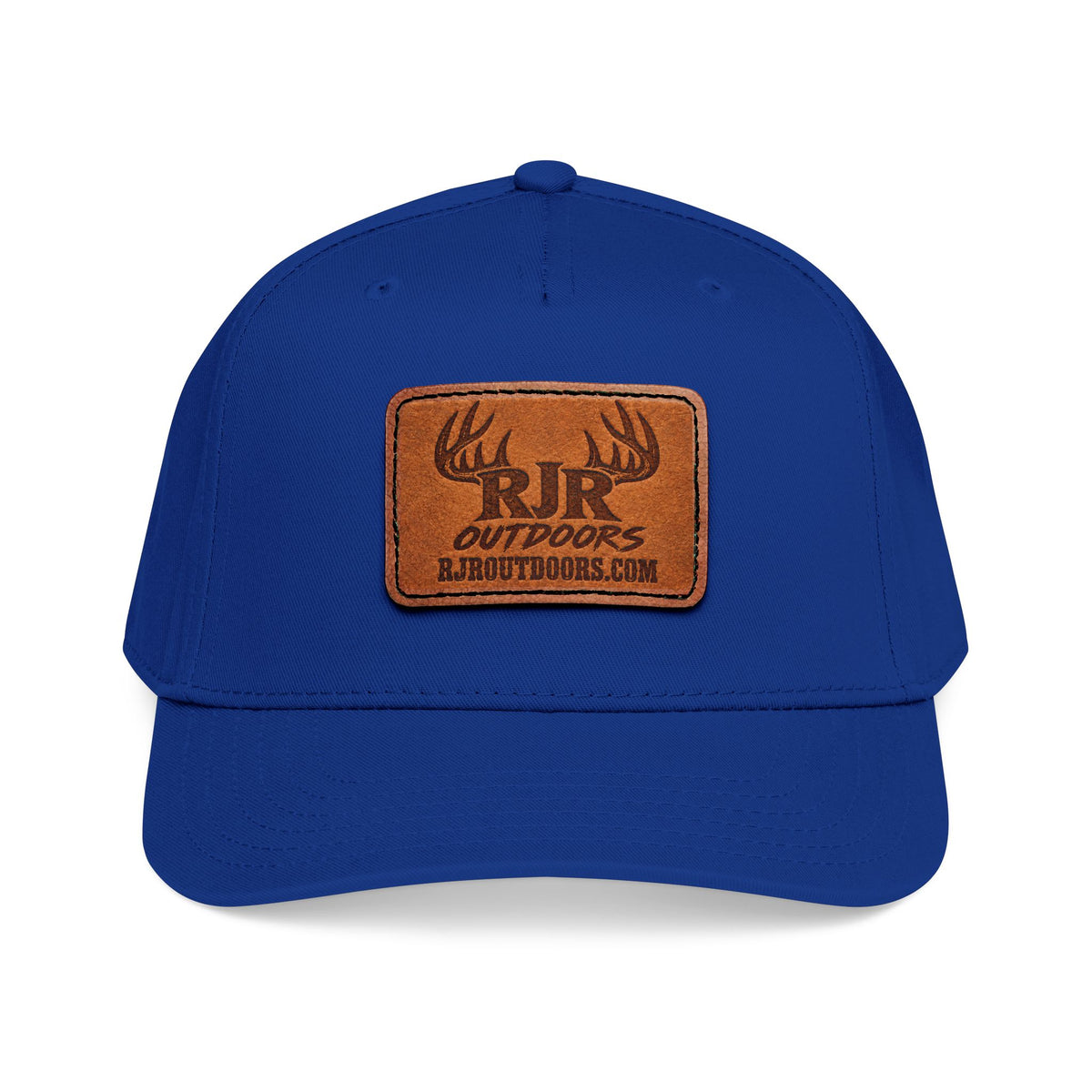 Mid Profile Baseball Cap with Leather Patch (Rectangle)