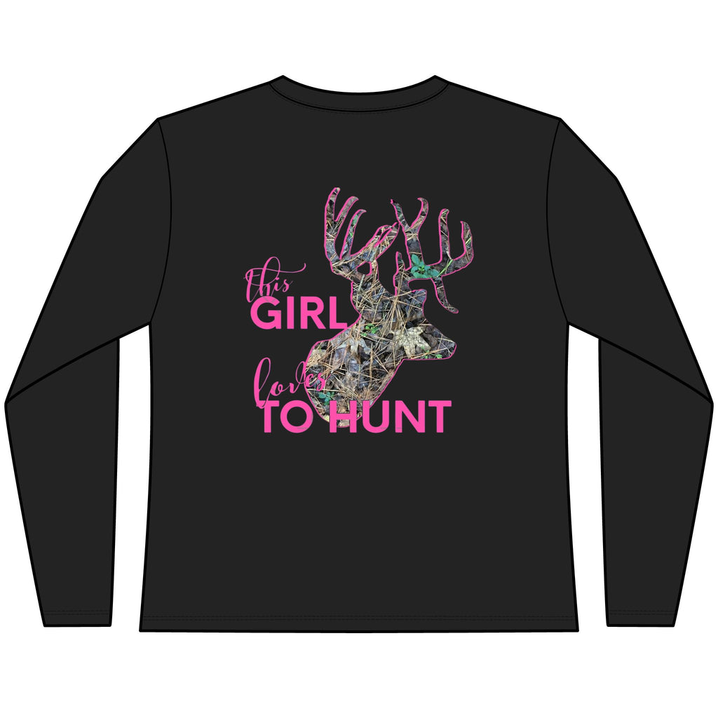 This Girl Loves To Hunt Women’s Perfect Blend® CVC Long Sleeve Tee