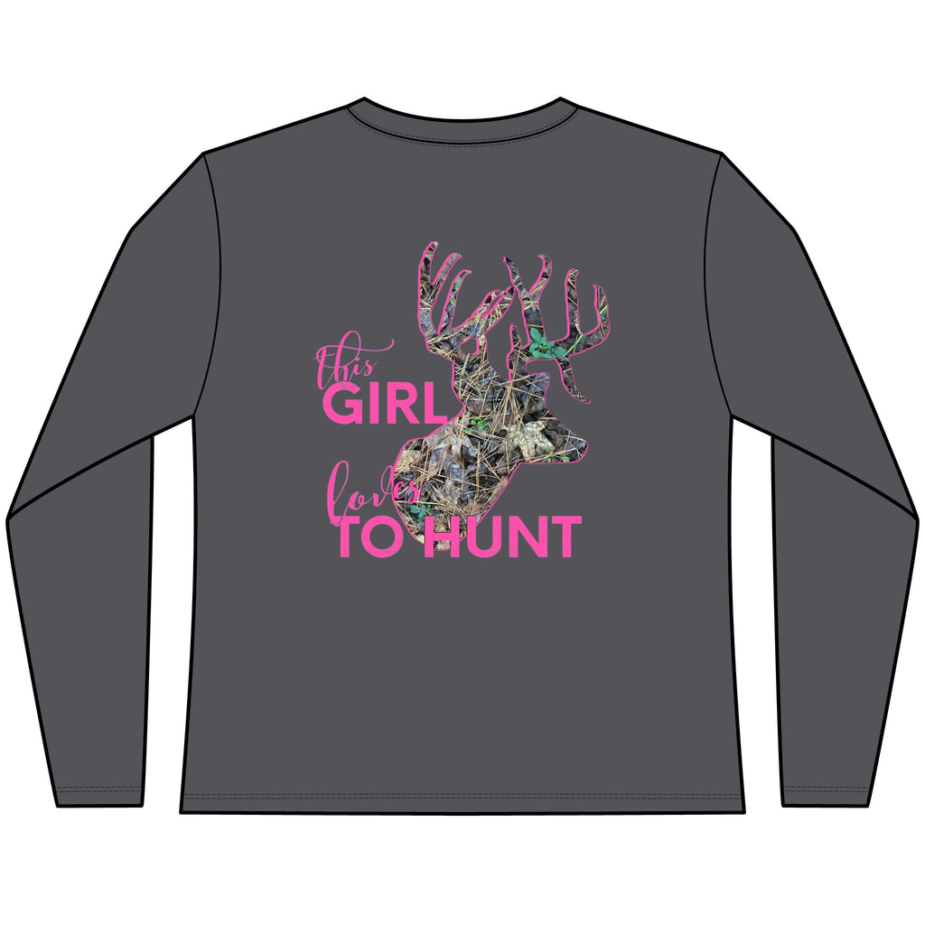 This Girl Loves To Hunt Women’s Perfect Blend® CVC Long Sleeve Tee
