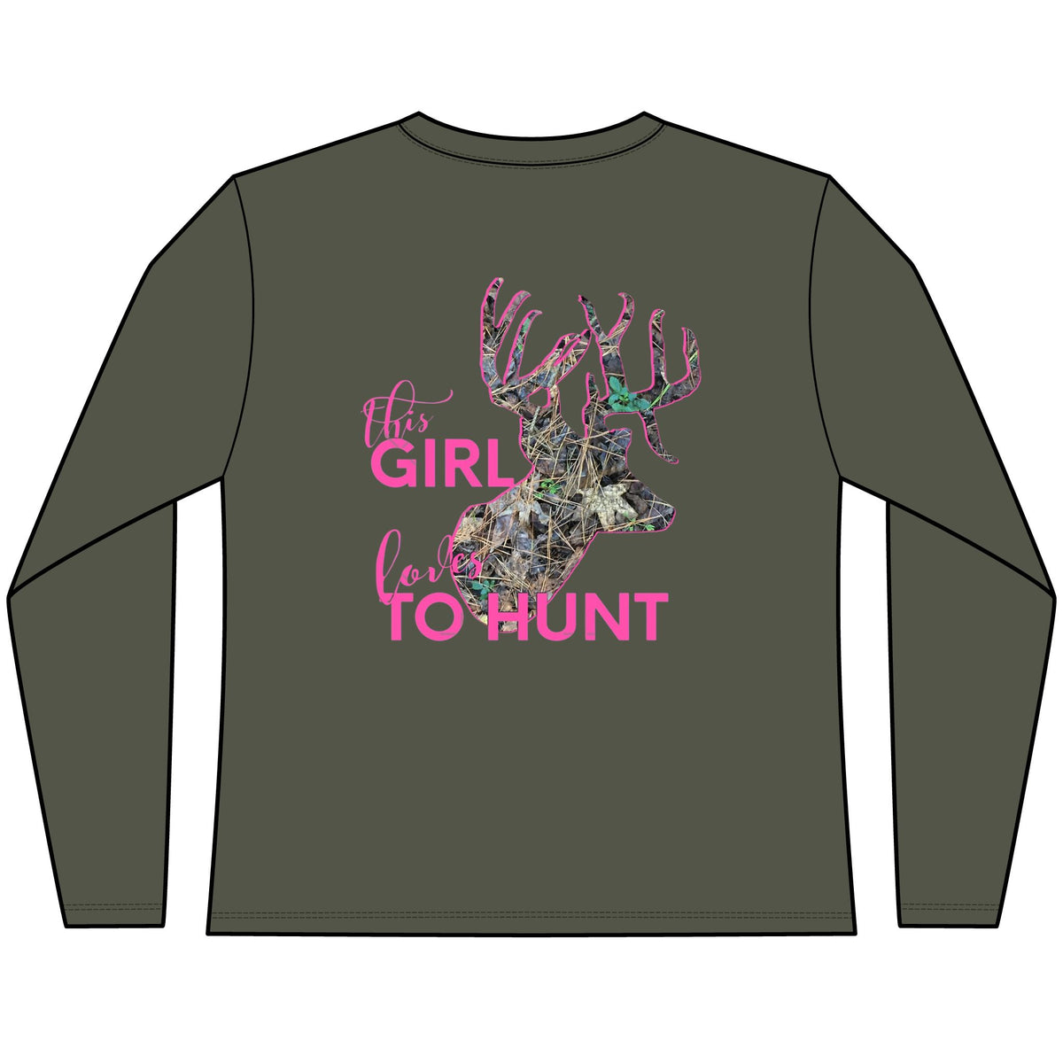 This Girl Loves To Hunt Women’s Perfect Blend® CVC Long Sleeve Tee