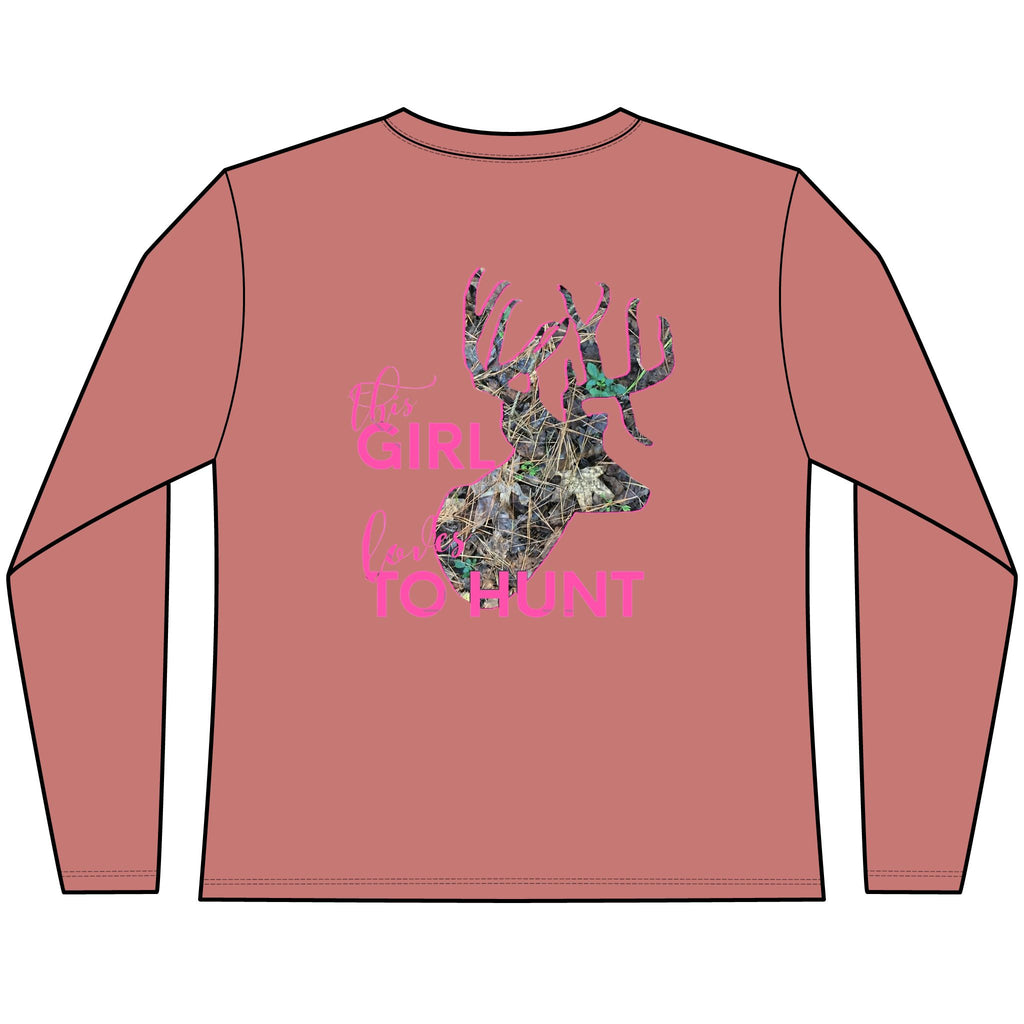 This Girl Loves To Hunt Women’s Perfect Blend® CVC Long Sleeve Tee